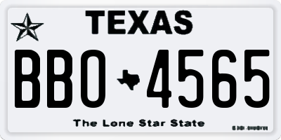 TX license plate BBO4565