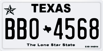 TX license plate BBO4568