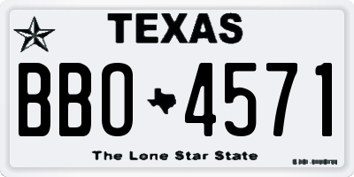 TX license plate BBO4571