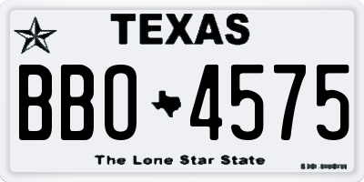 TX license plate BBO4575