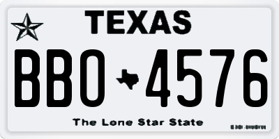 TX license plate BBO4576