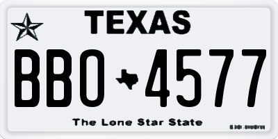 TX license plate BBO4577