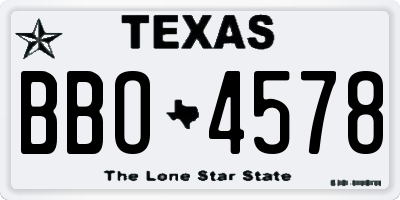 TX license plate BBO4578