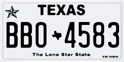 TX license plate BBO4583