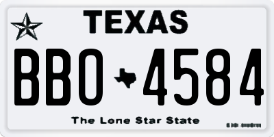 TX license plate BBO4584