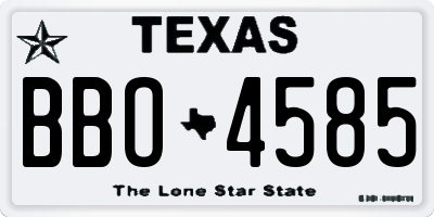 TX license plate BBO4585