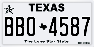 TX license plate BBO4587