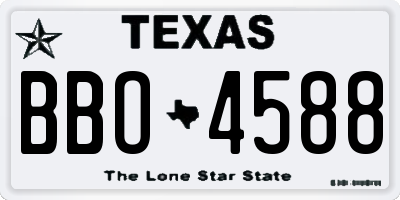 TX license plate BBO4588