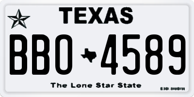 TX license plate BBO4589