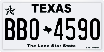 TX license plate BBO4590