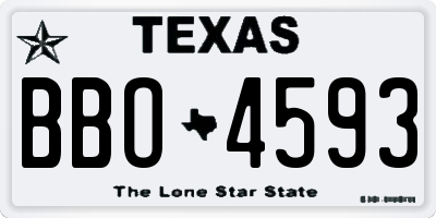 TX license plate BBO4593