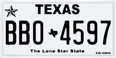 TX license plate BBO4597