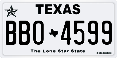 TX license plate BBO4599