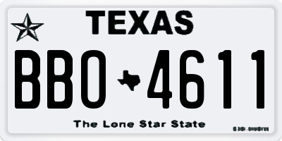TX license plate BBO4611
