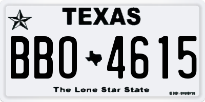 TX license plate BBO4615