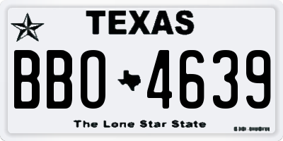 TX license plate BBO4639