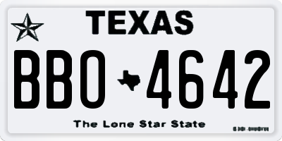 TX license plate BBO4642
