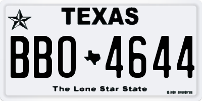 TX license plate BBO4644