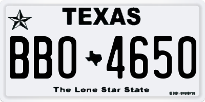 TX license plate BBO4650