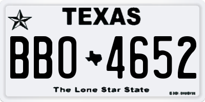 TX license plate BBO4652