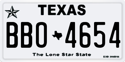 TX license plate BBO4654