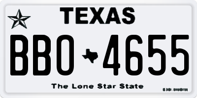 TX license plate BBO4655