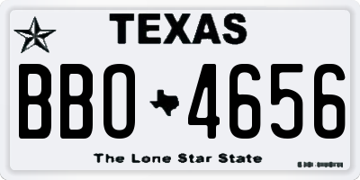TX license plate BBO4656