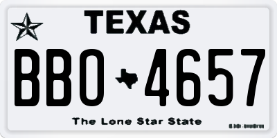 TX license plate BBO4657