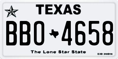 TX license plate BBO4658