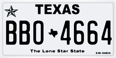 TX license plate BBO4664