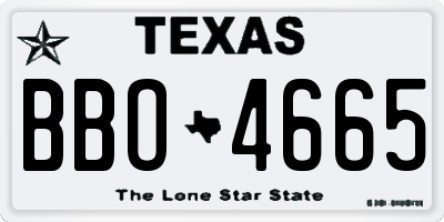 TX license plate BBO4665