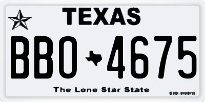 TX license plate BBO4675