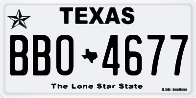 TX license plate BBO4677