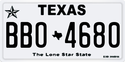 TX license plate BBO4680