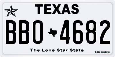 TX license plate BBO4682