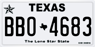 TX license plate BBO4683