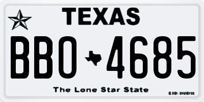 TX license plate BBO4685