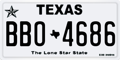TX license plate BBO4686