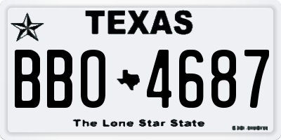 TX license plate BBO4687