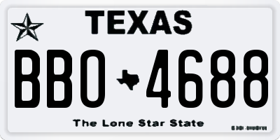 TX license plate BBO4688