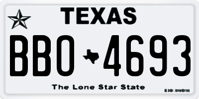 TX license plate BBO4693
