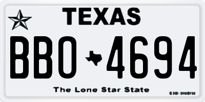 TX license plate BBO4694