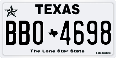 TX license plate BBO4698