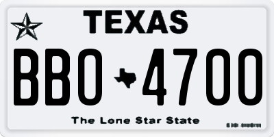 TX license plate BBO4700