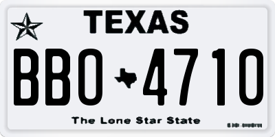 TX license plate BBO4710