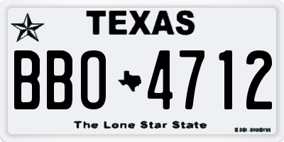 TX license plate BBO4712