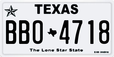 TX license plate BBO4718