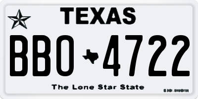 TX license plate BBO4722