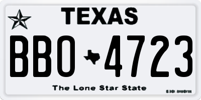 TX license plate BBO4723