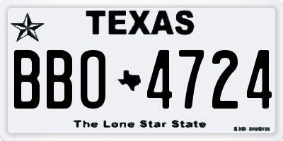 TX license plate BBO4724